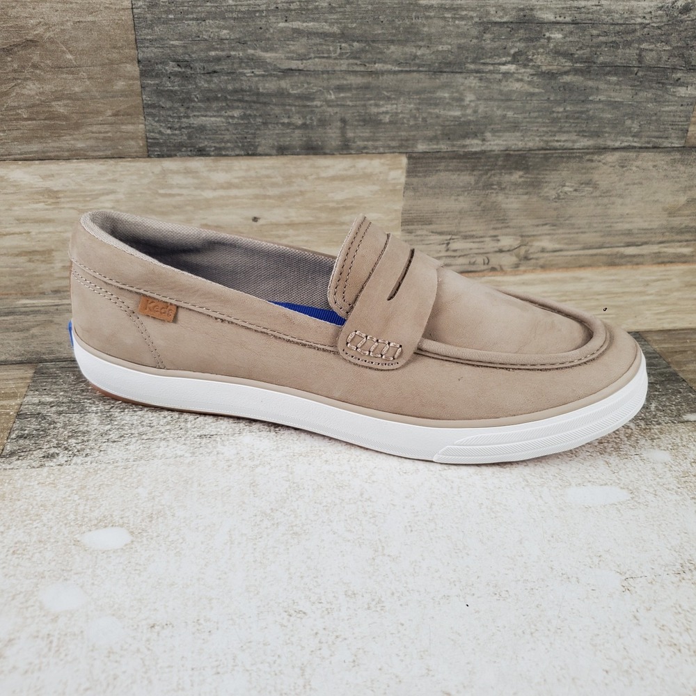 Keds Center III Womens Loafer Shoes Sz 9 M Comfort Taupe Leather Slip On Moc Toe